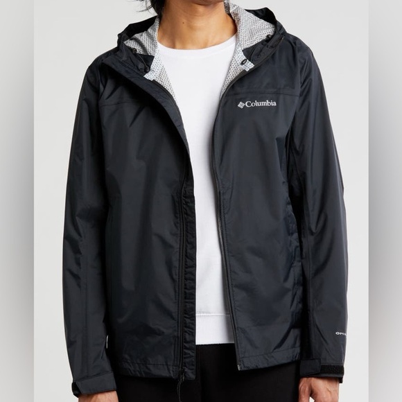 Columbia EvaPOURation Waterproof Breathable Rain Jacket-Black-Men Size Medium - Picture 10 of 11
